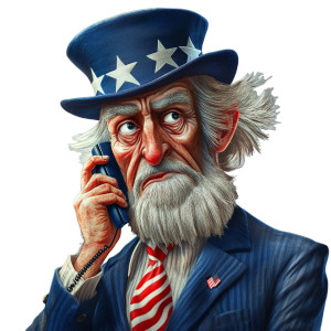 Anxious Uncle Sam Vinyl Car Decal Sticker – Waterproof & UV-Resistant 8"