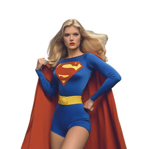 Superwoman Posing Heroically V2 Vinyl Car Decal Sticker – Waterproof & UV-Resistant 8"