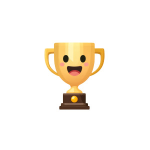 Emoji Trophy Vinyl Car Decal Sticker – Waterproof & UV-Resistant 8"