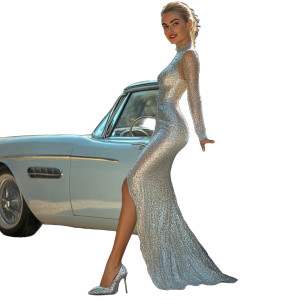 Glamorous Model Showcase Vinyl Car Decal Sticker – Waterproof & UV-Resistant 8"