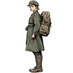 Wwii Soldier Woman Vinyl Car Decal Sticker – Waterproof & UV-Resistant 8"