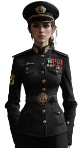 Military Lady Portrait Vinyl Car Decal Sticker – Waterproof & UV-Resistant 8"