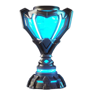 Futuristic Neon Trophy Vinyl Car Decal Sticker – Waterproof & UV-Resistant 8"