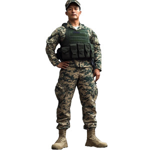 Asian Military Man Vinyl Car Decal Sticker – Waterproof & UV-Resistant 8"