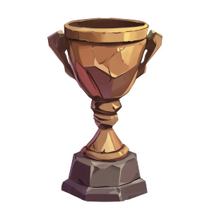 Battle-Worn Bronze Trophy Vinyl Car Decal Sticker – Waterproof & UV-Resistant 8"