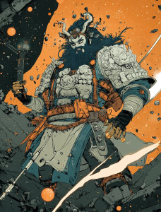 Galactic Stone Warrior Vinyl Car Decal Sticker – Waterproof & UV-Resistant 8"