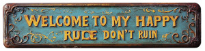 Vintage Welcome Sign Vinyl Car Decal Sticker – Waterproof & UV-Resistant 8"