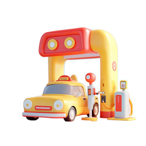 Toy Refueling Station Vinyl Car Decal Sticker – Waterproof & UV-Resistant 8"