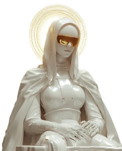 Cyberpunk Marble Nun Vinyl Car Decal Sticker – Waterproof & UV-Resistant 8"