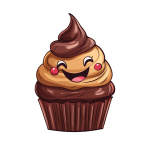 Happy Chocolate Cupcake V2 Vinyl Car Decal Sticker – Waterproof & UV-Resistant 8"