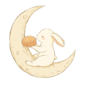 Bunny On Moon Vinyl Car Decal Sticker – Waterproof & UV-Resistant 8"