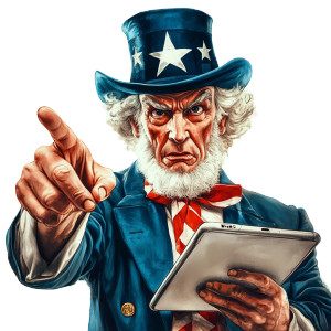 Uncle Sam Ipad Vinyl Car Decal Sticker – Waterproof & UV-Resistant 8"