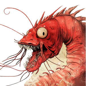 Angry Shrimp Kaiju Vinyl Car Decal Sticker – Waterproof & UV-Resistant 8"