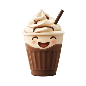 Happy Chocolate Milkshake Vinyl Car Decal Sticker – Waterproof & UV-Resistant 8"