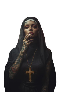 Gothic Tattooed Nun V14 Vinyl Car Decal Sticker – Waterproof & UV-Resistant 8" Gothic Tattooed Nun V14 Vinyl Car Decal Sticker – Waterproof & UV-Resistant 8"