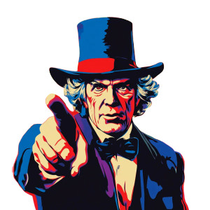 Modern Fun Uncle Sam Vinyl Car Decal Sticker – Waterproof & UV-Resistant 8"