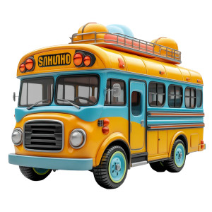 3D Yellow School Bus Vinyl Car Decal Sticker – Waterproof & UV-Resistant 8"
