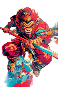 Monkey King Anime V6 Vinyl Car Decal Sticker – Waterproof & UV-Resistant 8"