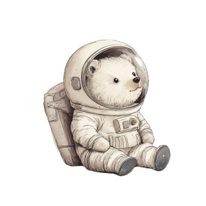 Astronaut Bear V3 Vinyl Car Decal Sticker – Waterproof & UV-Resistant 8"