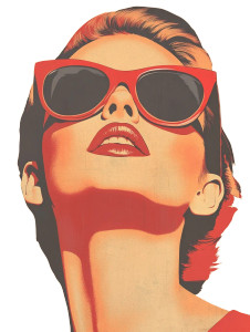 Vintage Sunglasses Woman Vinyl Car Decal Sticker – Waterproof & UV-Resistant 8"