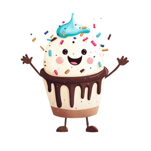 Ice Cream Character V2 Vinyl Car Decal Sticker – Waterproof & UV-Resistant 8"