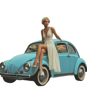 Fashion Collage Model Vinyl Car Decal Sticker – Waterproof & UV-Resistant 8"
