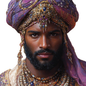 Desert Sultan Portrait Vinyl Car Decal Sticker – Waterproof & UV-Resistant 8"