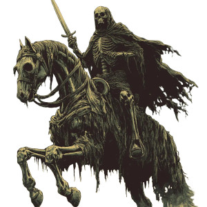 Skeletal Reaper Rider Vinyl Car Decal Sticker – Waterproof & UV-Resistant 8"