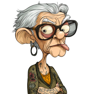 Tattooed Old Lady Vinyl Car Decal Sticker – Waterproof & UV-Resistant 8"
