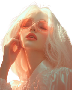 White-Haired Beauty V2 Vinyl Car Decal Sticker – Waterproof & UV-Resistant 8"