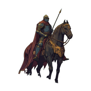 Knight On Horse V3 Vinyl Car Decal Sticker – Waterproof & UV-Resistant 8"
