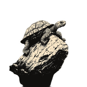 Tortoise Climbing Boulder Vinyl Car Decal Sticker – Waterproof & UV-Resistant 8"