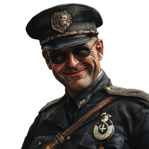 Grinning German Policeman Vinyl Car Decal Sticker – Waterproof & UV-Resistant 8"