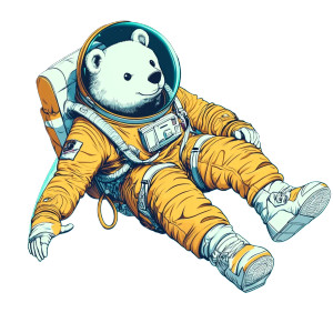 Bear Astronaut Design Vinyl Car Decal Sticker – Waterproof & UV-Resistant 8"