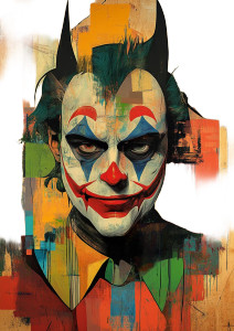 Abstract Joker Portrait Vinyl Car Decal Sticker – Waterproof & UV-Resistant 8"
