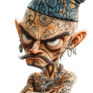 Cartoon Tattoo Artist Vinyl Car Decal Sticker – Waterproof & UV-Resistant 8"