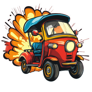 Cartoon Tuk-Tuk Bomb Vinyl Car Decal Sticker – Waterproof & UV-Resistant 8" Cartoon Tuk-Tuk Bomb Vinyl Car Decal Sticker – Waterproof & UV-Resistant 8"