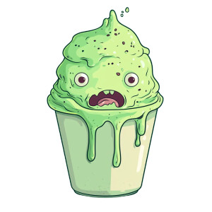 Shivering Gelato Cup Vinyl Car Decal Sticker – Waterproof & UV-Resistant 8"