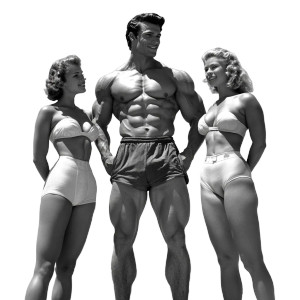 Vintage Bodybuilder Beach Vinyl Car Decal Sticker – Waterproof & UV-Resistant 8"