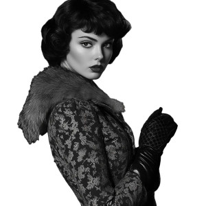 Vintage Dressed Brunette Vinyl Car Decal Sticker – Waterproof & UV-Resistant 8"