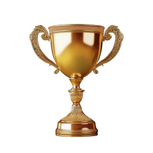 Gold Trophy Illustration Vinyl Car Decal Sticker – Waterproof & UV-Resistant 8"