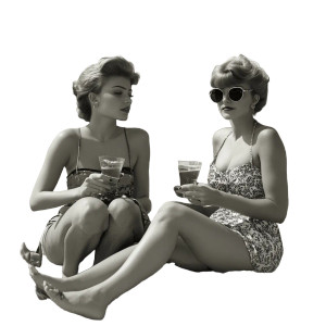 1960'S Beach Women Vinyl Car Decal Sticker – Waterproof & UV-Resistant 8"
