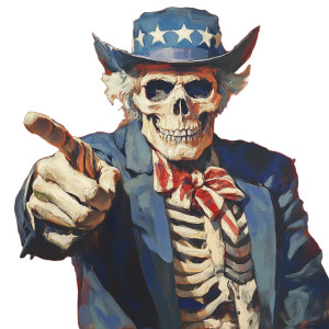 Skeleton Uncle Sam V3 Vinyl Car Decal Sticker – Waterproof & UV-Resistant 8"