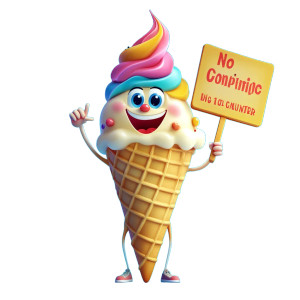 Cheerful Ice Cream Cone Vinyl Car Decal Sticker – Waterproof & UV-Resistant 8"