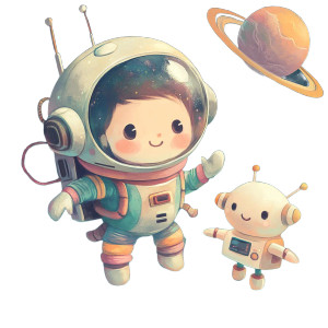 Cute Space Explorer Vinyl Car Decal Sticker – Waterproof & UV-Resistant 8"