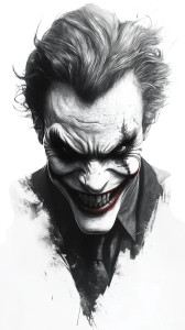 Arkham Joker Portrait Vinyl Car Decal Sticker – Waterproof & UV-Resistant 8"