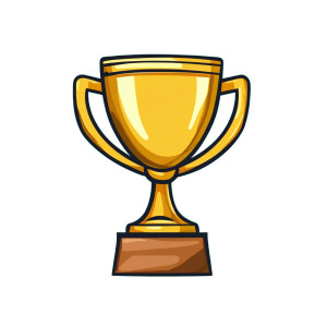 Cup Trophy Icon Vinyl Car Decal Sticker – Waterproof & UV-Resistant 8"