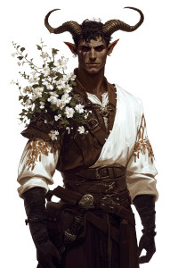 Elegant Tiefling Portrait Vinyl Car Decal Sticker – Waterproof & UV-Resistant 8"