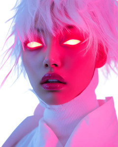 Futuristic Asian Woman V3 Vinyl Car Decal Sticker – Waterproof & UV-Resistant 8"