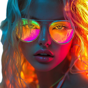 Neon Summer Girl Vinyl Car Decal Sticker – Waterproof & UV-Resistant 8"